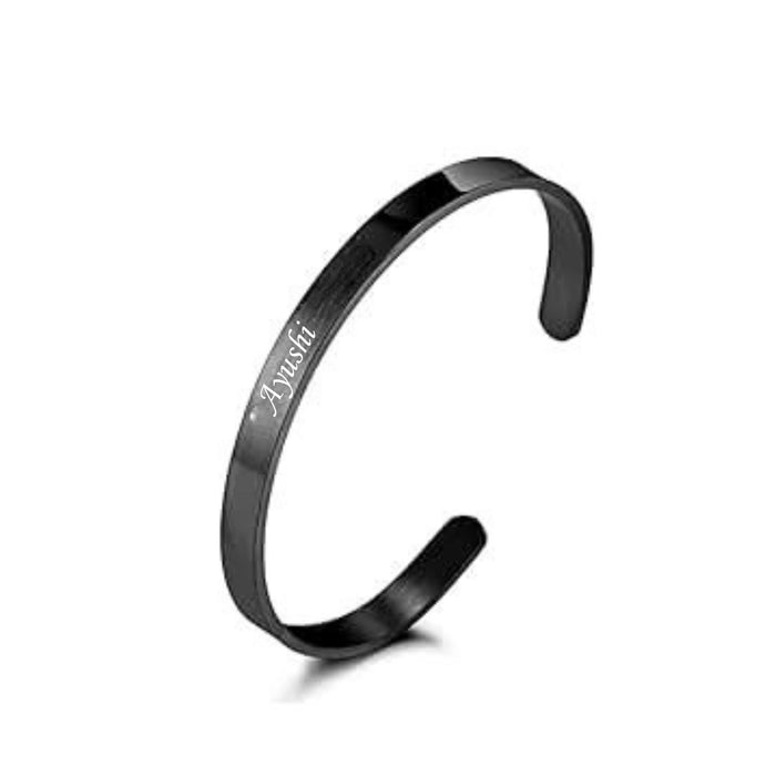 Shayona  Customized Matte Stainless Black Kada  Bangle Bracelet Unisex Bracelet For Man & Women