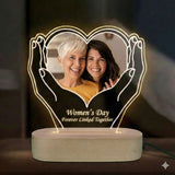 Shayona Gift Shop Personalized Women’s Day Heart Hands LED Photo Lamp Custom Picture Night Light “Forever Linked Together” Gift for Mom Daughter Wife Grandma Birthday Mother’s Day Keepsake Decor