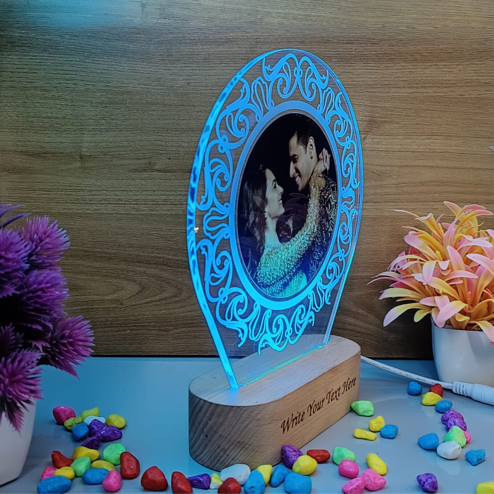 Personalized 3D Illusion Photo Lamp For Birthday Gift
