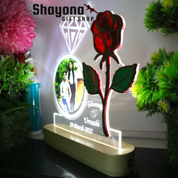 Personalized 3D illusion Engagement( Ring Ceramony ) LED Table Lamp