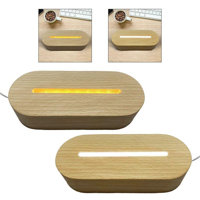 Wooden Base  Multi color LED Light with Remote Acrylic Display Stand Lamp for Crystals Glass Art