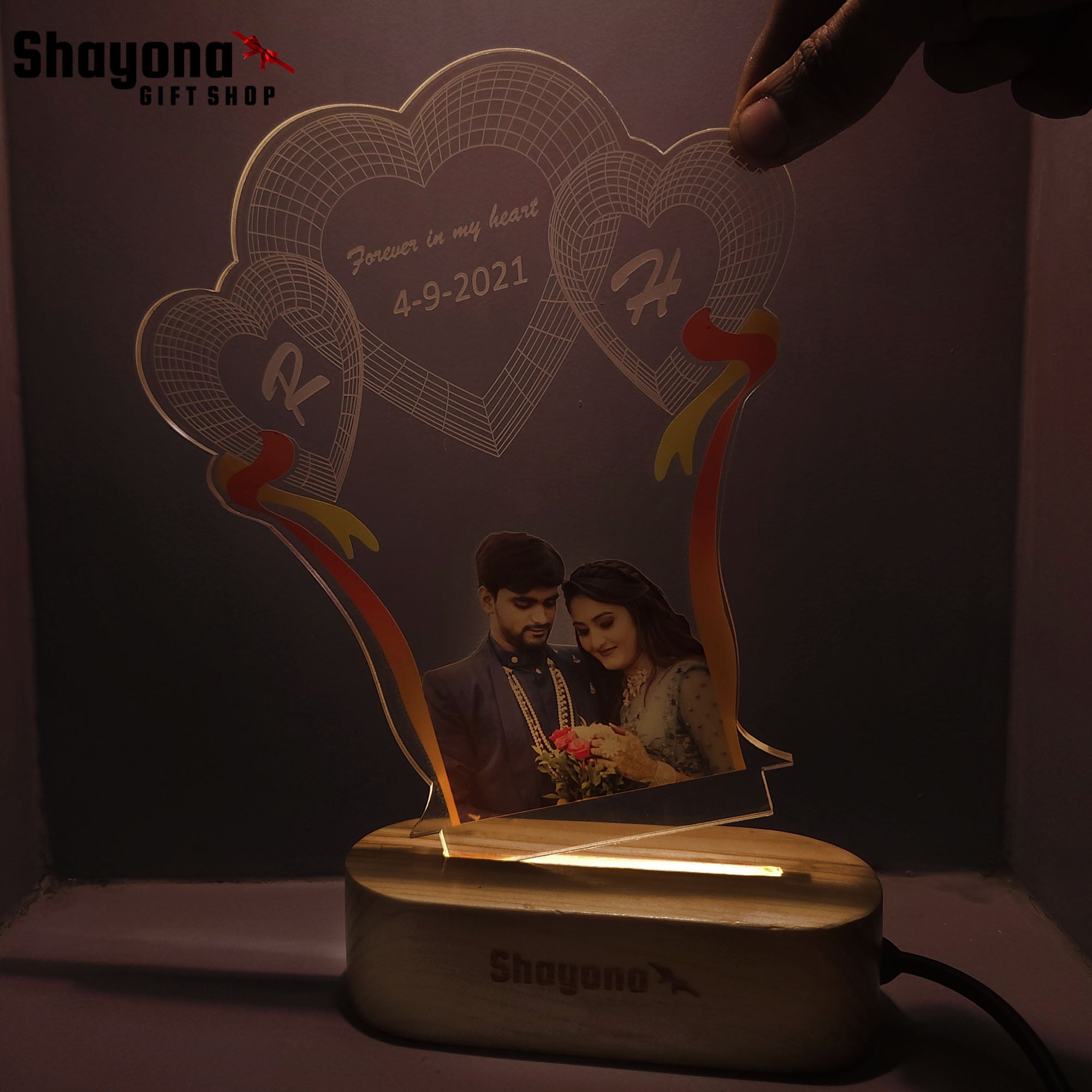 UV Printed Couples Night Light Table Lamp