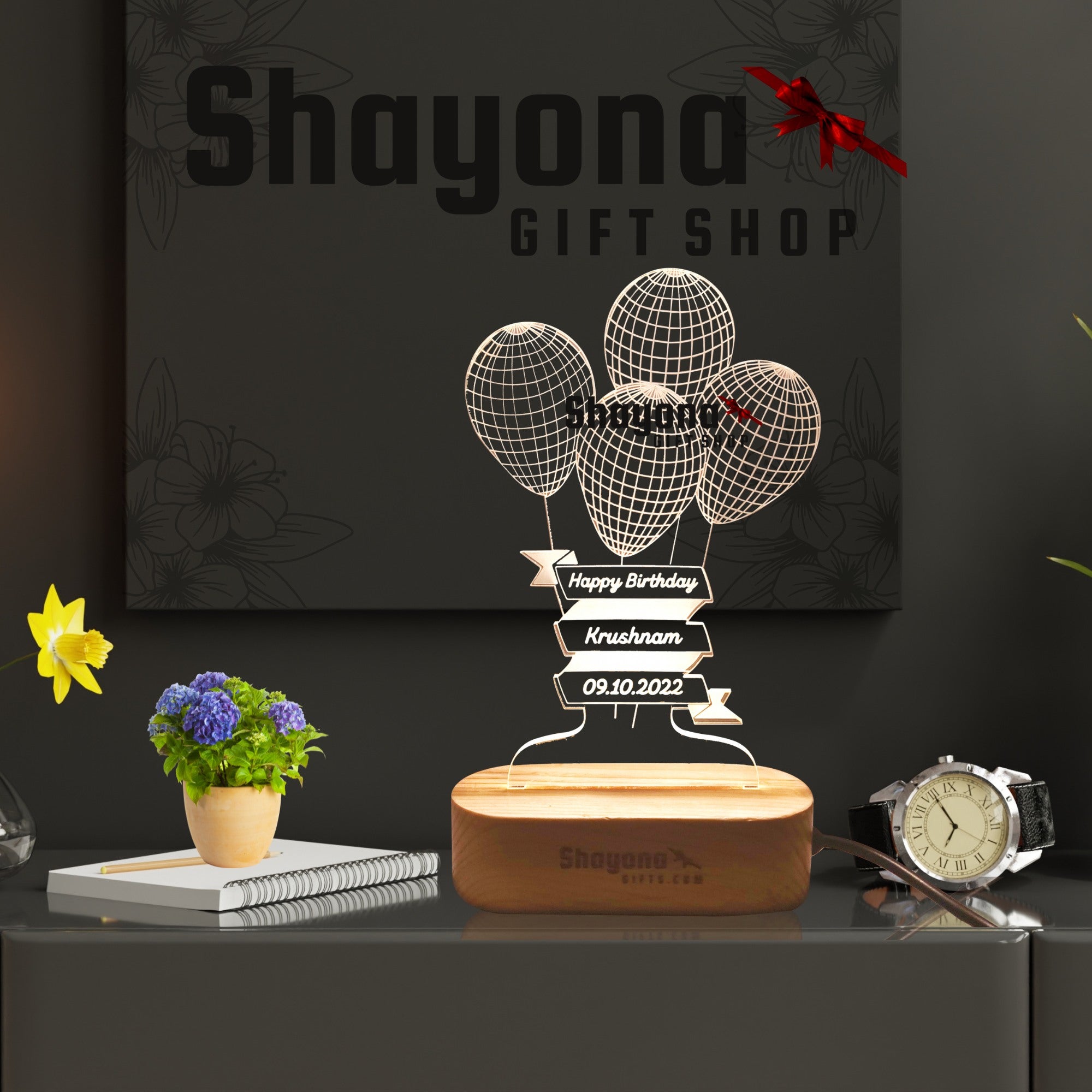 Personalized Night Light with Names And Date