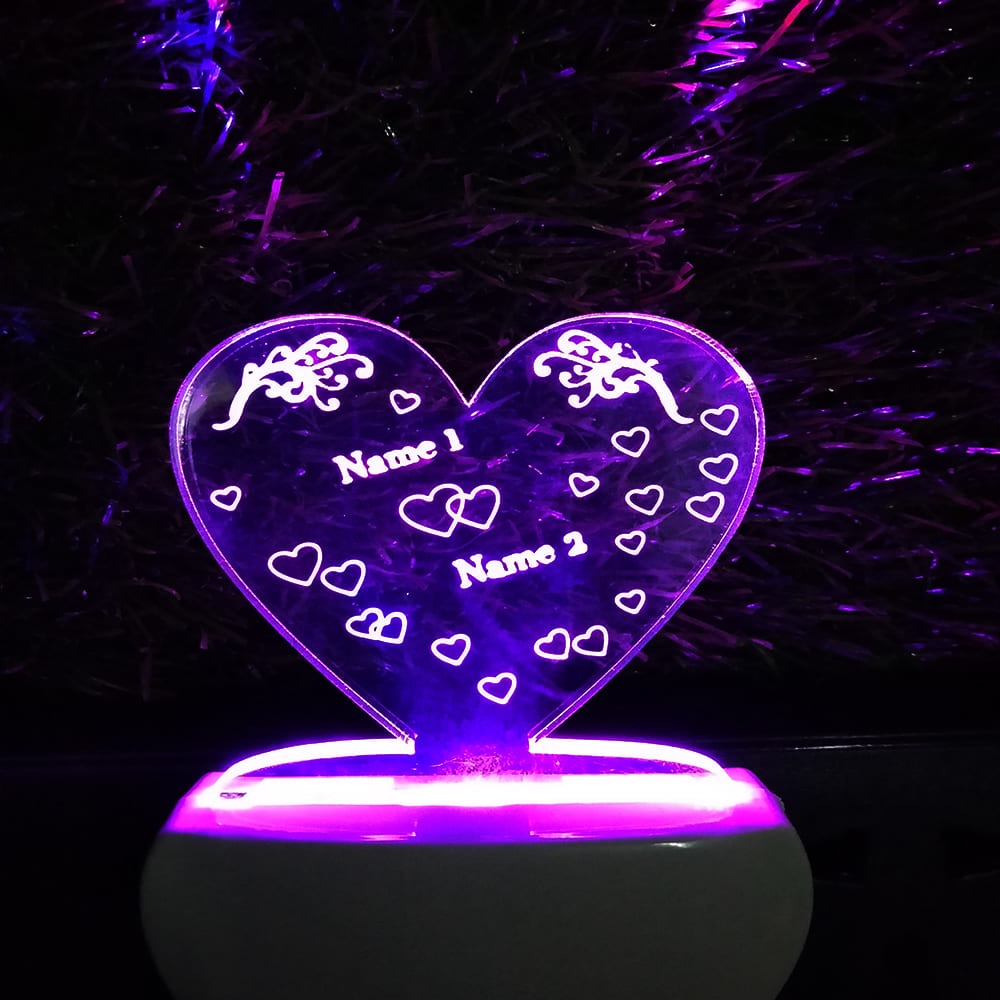 Personalize Heart Plug in Lamp