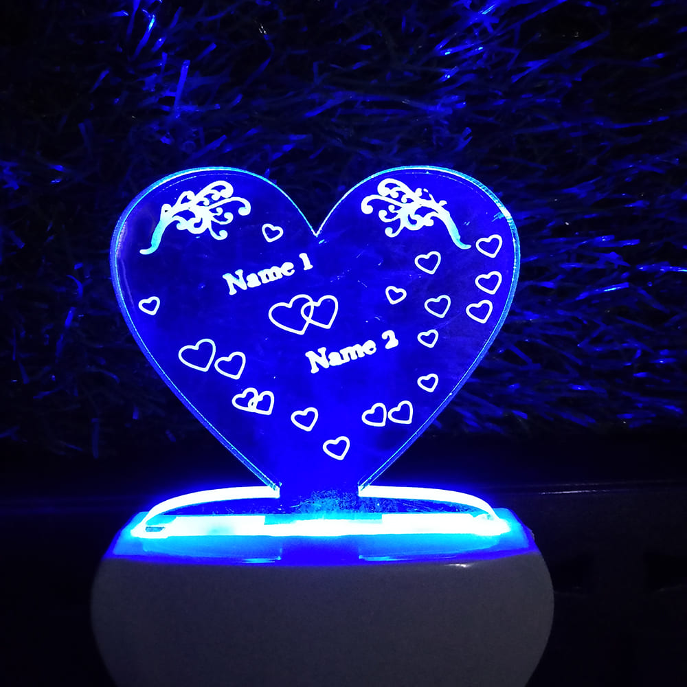 Personalize Heart Plug in Lamp