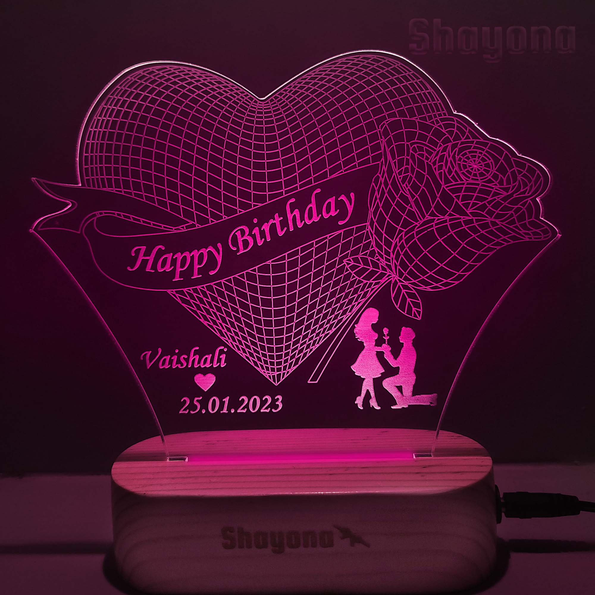 Birthday,Anniversary, Couples,Wedding, Marriage,Family,Custom Led Lamp.