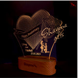 Personalized Marriage Anniversary with Name And date Acrylic LED Table Lamp