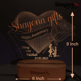 Personalized Marriage Anniversary with Name And date Acrylic LED Table Lamp