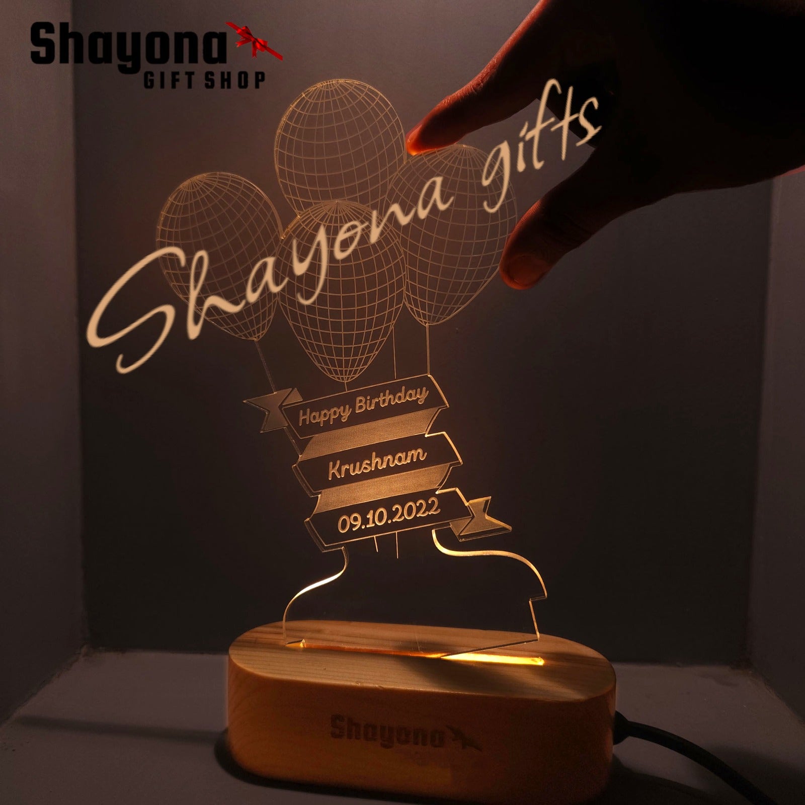  4 Heart Balloons Acrylic lamp