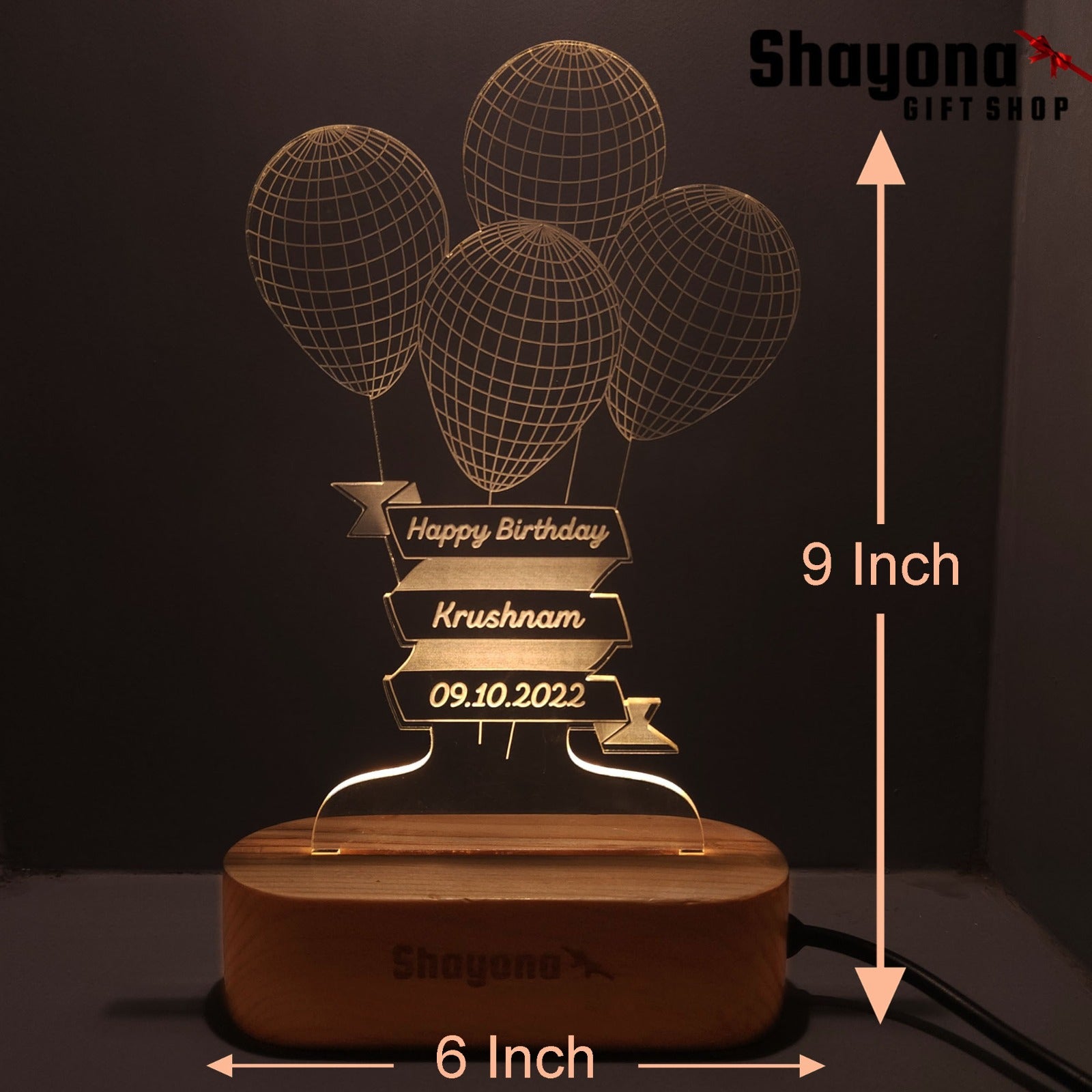 3D Led Lamp Acrylic Night Light Anniversary Gift