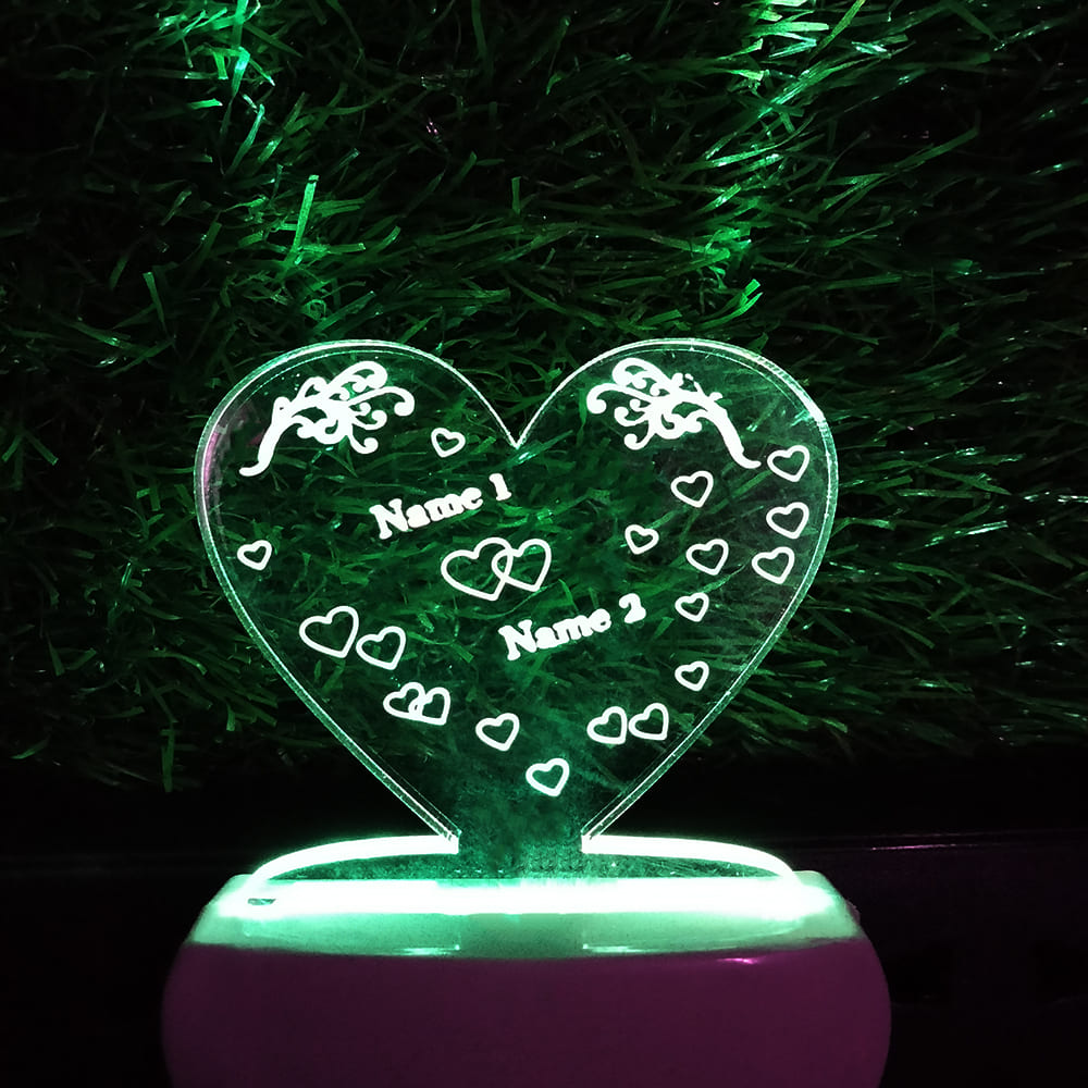 Personalize Heart Plug in Lamp